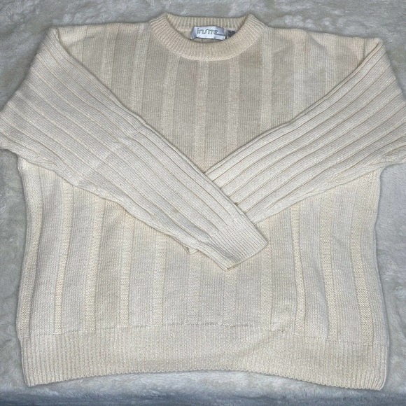 Vintage Insite Crew Neck Long Sleeve Knit Ribbed Sweater - Picture 9 of 10